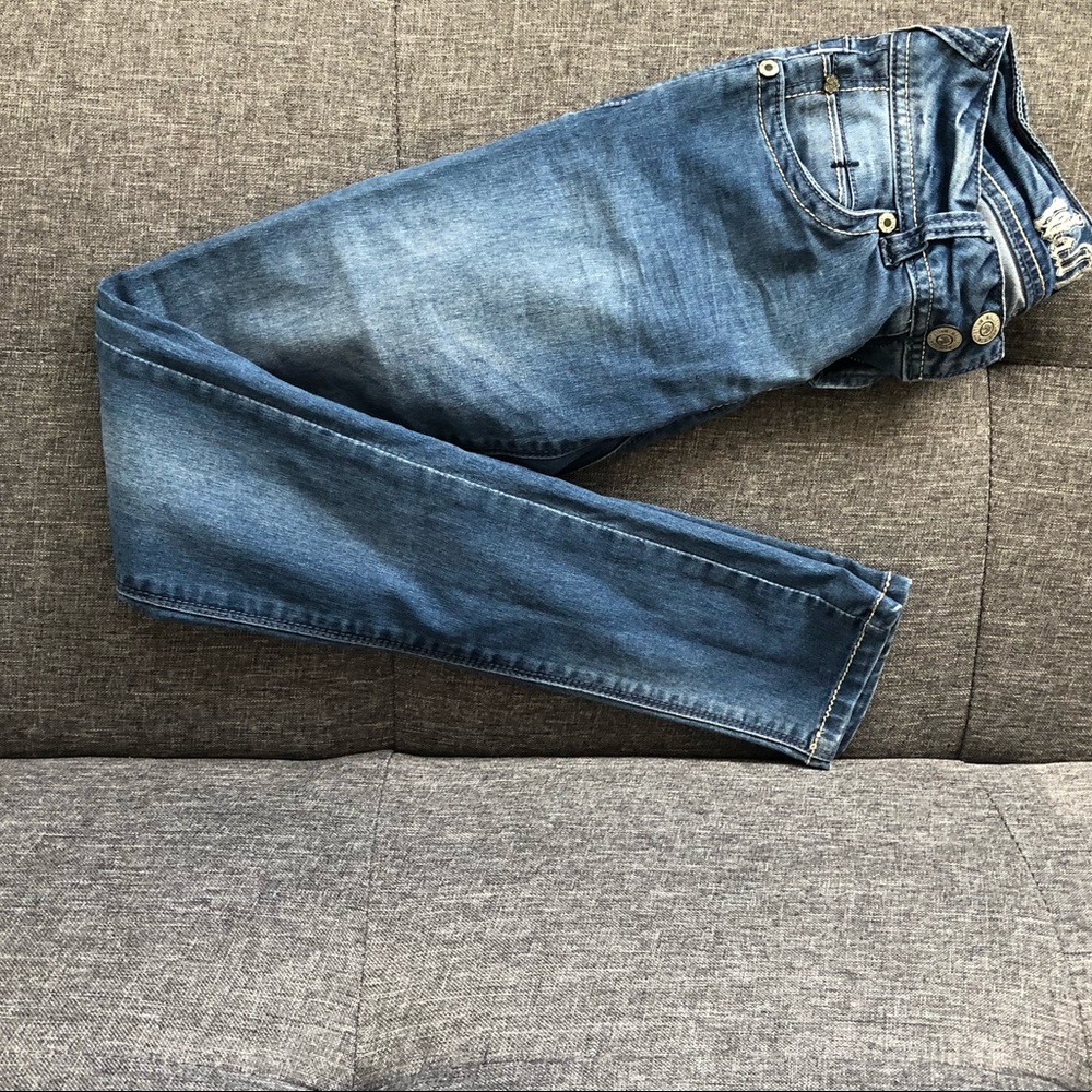Wallflower dark wash skinny jean leggings-0